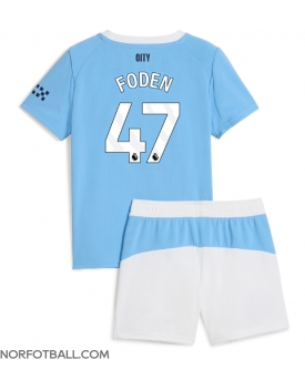 Billige Fotballdrakt Manchester City Phil Foden #47 Replika Hjemmedraktsett Barn 2025-26 Kortermet (med bukser)